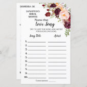 その曲に名前を付けるブライダルシャワー英語ゲスペインのーム (正面/裏面)