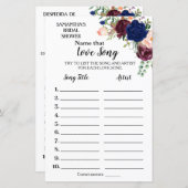 その曲に名前を付けるブライダルシャワー英語ゲスペインのーム (正面/裏面)