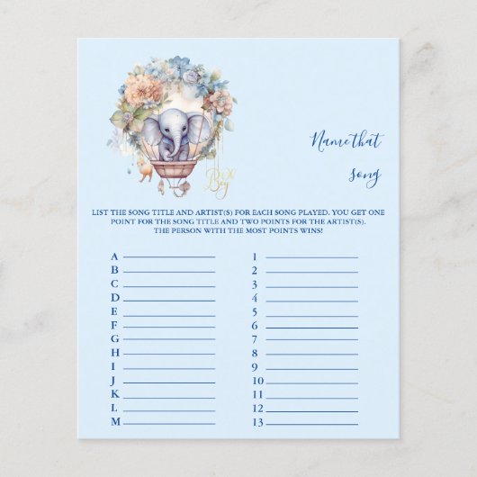 その曲の名前ベビーシャワーゲーム (正面)