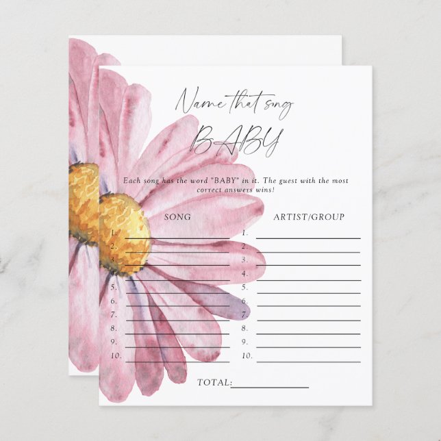 その曲の名前ベビーシャワーゲーム – デイジー (正面/裏面)