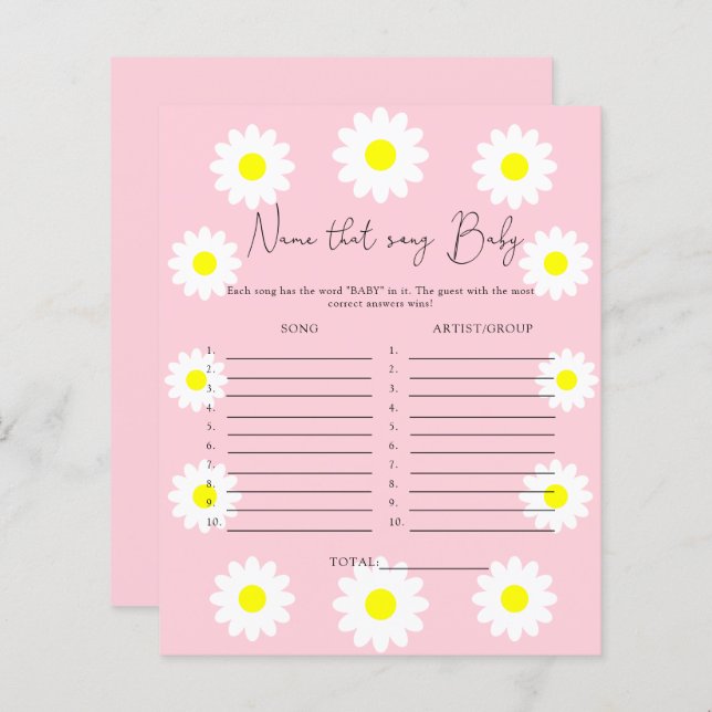 その曲の名前\ワイルドフラワーベビーシャワーゲーム (正面/裏面)