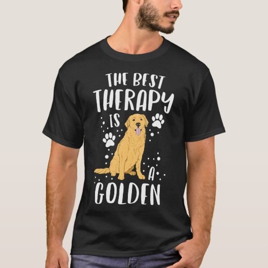 その最高のセラピーはゴールデンレトリバー犬の子犬Mである Tシャツ (正面)