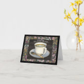 その最高のセラピーは友達のカードとコーヒーを持つ カード (黄色い花)