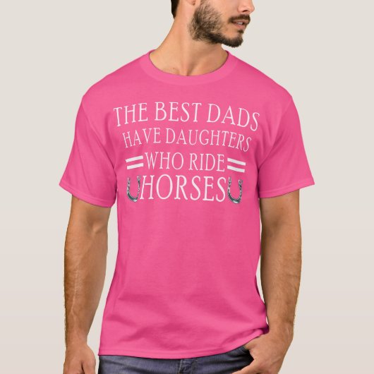 その最高のパパには娘が馬の娘を乗せる Tシャツ (正面)