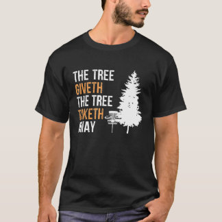その木は木の丈のシャツディ遠くにスクGを与える Tシャツ