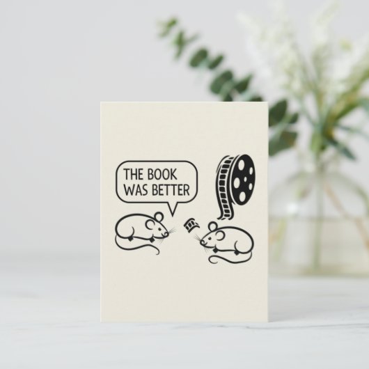 その本おもしろいは、より良いネズミのはがき ポストカード (スタンド正面)