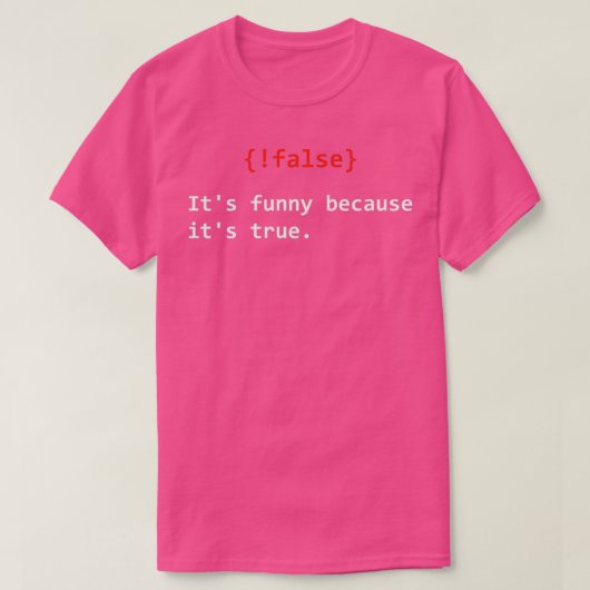 その本当のプおもしろいログラマーが冗談を言うから偽る Tシャツ (デザイン正面)