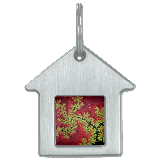 その枠走付きペットタグを通る川 ペットネームタグ (正面)