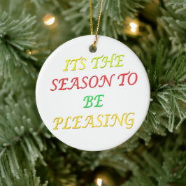 その楽しいシーズンのクリスマスロゴ混色 セラミックオーナメント