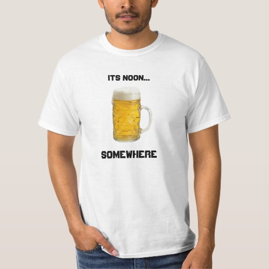 その正午。どこかにビールワイシャツ Tシャツ (正面)