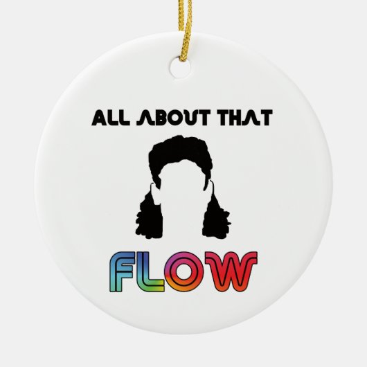 その流れに関するホッケーヘア セラミックオーナメント (正面)