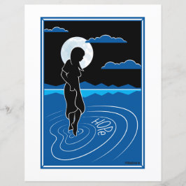 その深い反射3_フラット紙シート8.5x11インチ