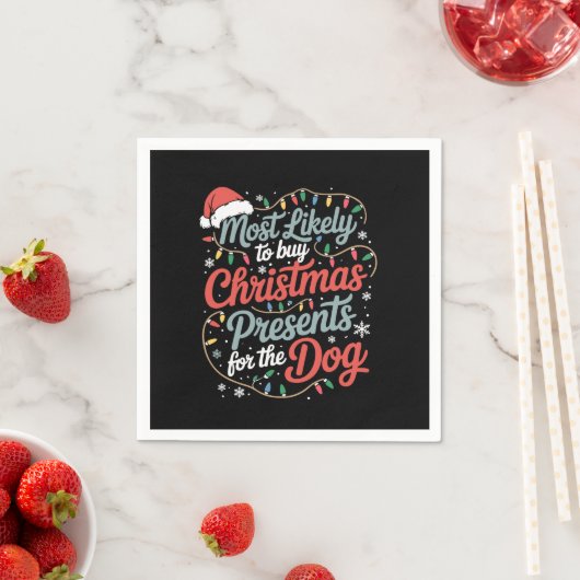 その犬に買はクリスマスプレゼントが最も多い スタンダードカクテルナプキン (インサイチュ)
