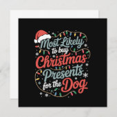 その犬に買はクリスマスプレゼントが最も多い 招待状 (正面/裏面)