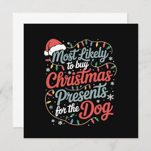 その犬に買はクリスマスプレゼントが最も多い 招待状 (正面/裏面)