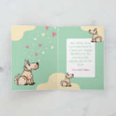 その犬のライフイエローグリーン誕生日写真 カード (内部)