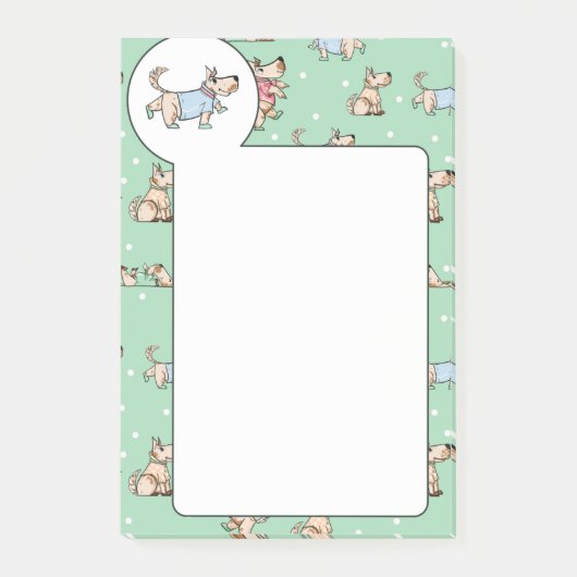 その犬のライフグリーン犬のパターン ポストイット (正面)