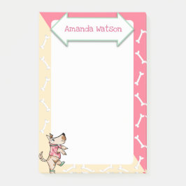 その犬の寿命イエローピンクの犬の骨 ポストイット