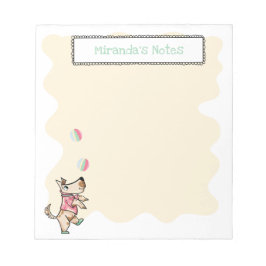 その犬の生命黄色い塊のジャグリング犬の名前 ノートパッド