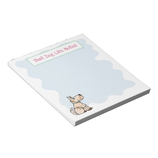 その犬の生活かわいい犬の骨が青 ノートパッド (アングル)