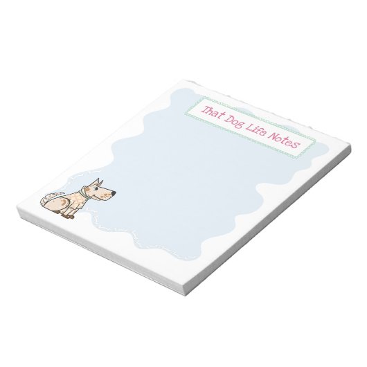 その犬の生活かわいい犬の骨が青 ノートパッド (回転)