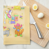 その犬の生活ウィムシーなおもしろい犬黄色 キッチンタオル (四つ折り)