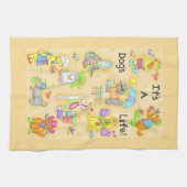 その犬の生活ウィムシーなおもしろい犬黄色 キッチンタオル (横)