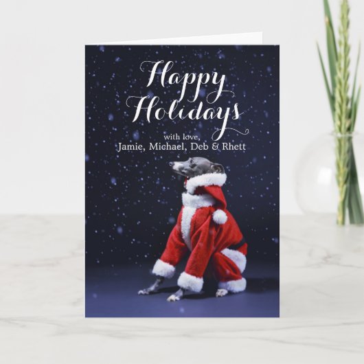 その犬はクリスマス神父の席に着いている シーズンカード (正面)