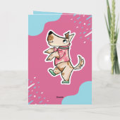 その犬ライフピンクブルー誕生日写真 カード (裏面)