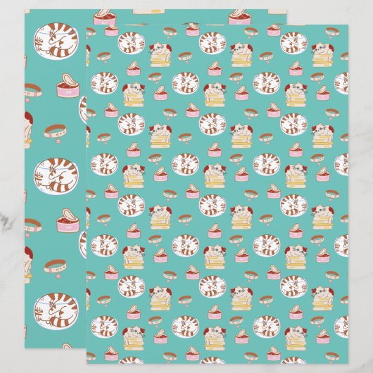 その猫ライフスクラップブック作り紙かわいい猫パターン (正面/裏面)