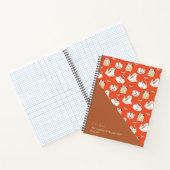 その猫ライフ猫の柄の赤い茶色の名前 ノートブック (内部)