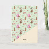 その猫ライフ猫パターン写真名誕生日カード カード (裏面)