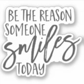 その理由スマイルハピネス喜び笑顔引用文 シール (正面)