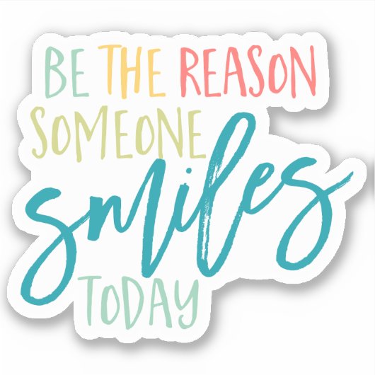 その理由スマイルハピネス喜び笑顔引用文 シール (正面)