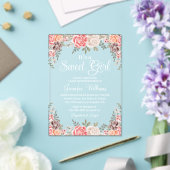 その甘い女の子のシャワーbohoフローラ植物学 アクリル招待状 (インサイチュ (ウェディング))
