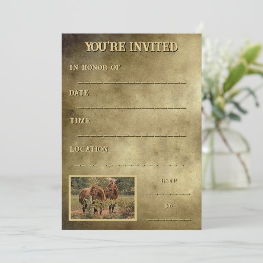その田舎または農場の大事な行事の2頭 招待状 (スタンド正面)