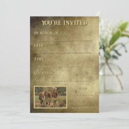 その田舎または農場の大事な行事の2頭 招待状