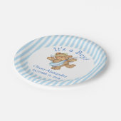 その男の子のカスタムテディベアエンジェル ペーパープレート (アングル)