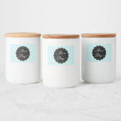 その男の子のティール(緑がかった色)赤ちゃんシャワーガラスのメイスンジャー フードラベル (ボトル)