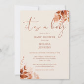 その男の子のフローラ秋の秋ベビーシャワー 招待状 (正面)