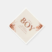 その男の子のフローラ素朴手紙の秋赤ちゃんシャワー スタンダードカクテルナプキン (角)