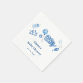 その男の子のベビー事物ブルーボーイベビーシャワー スタンダードカクテルナプキン (角)