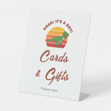 その男の子の恐竜の赤ちゃんシャワーカード&ギフトサイン