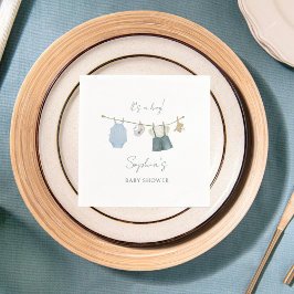 その男の子の服シンプル水色の赤ちゃんシャワー スタンダードカクテルナプキン