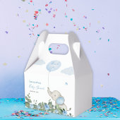 その男の子の水色の象の緑の赤ちゃんシャワー フェイバーボックス