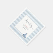 その男の子の水色の赤ちゃんシャワーナプキン航海の スタンダードカクテルナプキン (角)