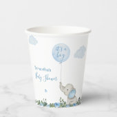 その男の子の水色エレファントブルーバルーンベビー 紙コップ (正面)