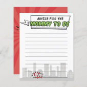 その男の子の漫画ブックスーパーヒーローベビーシャワーアドバイス (正面/裏面)