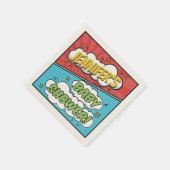 その男の子の漫画本スーパーヒーロー赤ちゃんシャワー スタンダードカクテルナプキン (角)