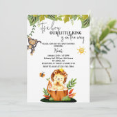 その男の子の男の赤ちゃんシャワーサファリライオン招待状 招待状 (スタンド正面)